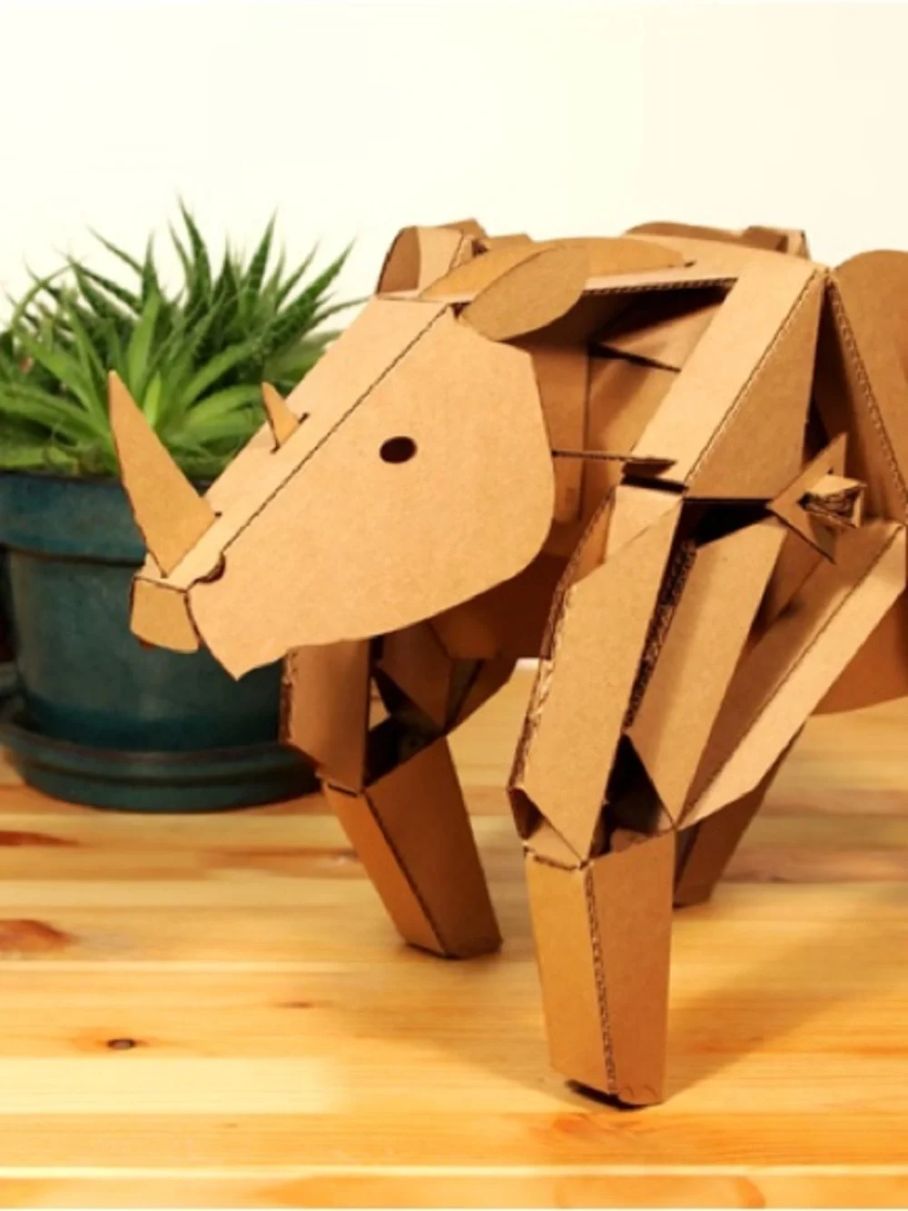 Kinetic Creatures Rory Rhino Cardboard Rhinoceros 3D Puzzle Art New Mechanical